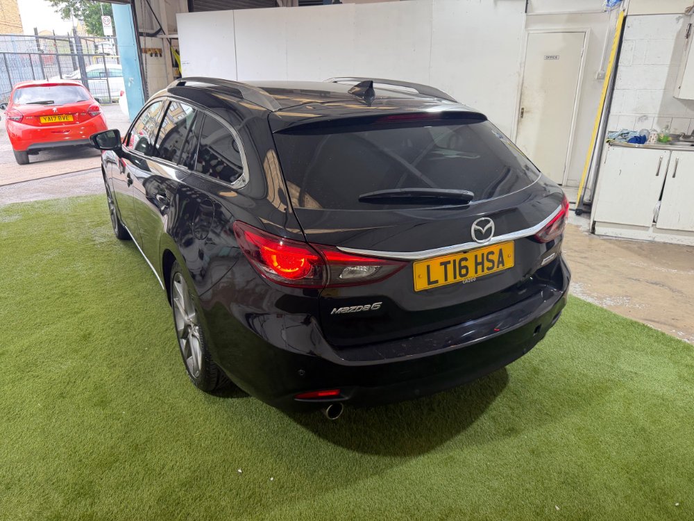 Black 2016 Mazda 6 2.2 SKYACTIV-D Sport Nav Tourer 5dr Diesel Manual Euro 6 s/s 150 ps in Dewsbury